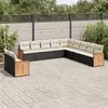 Image de vidaXL Salon de Jardin avec Coussins 11 pcs, Canapés de Terrasse, Ensemble de Meubles de Patio, Mobilier d'Extérieur, Noir 3227806