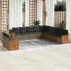 Image de Salon de jardin modulable VIDAXL resine tressee gris 11 pieces x 59 x 69 11 personnes