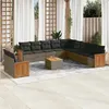 Image de Salon de jardin modulable VIDAXL rotin gris 12 pieces x 59 x 69 11 personnes