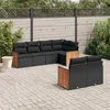 Image de vidaXL Salon de Jardin avec Coussins 7 pcs, Canapés de Terrasse, Ensemble de Meubles de Patio, Mobilier d'Extérieur, Noir 3227819