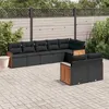 Image de vidaXL Salon de Jardin avec Coussins 8 pcs, Canapés de Terrasse, Ensemble de Meubles de Patio, Mobilier d'Extérieur, Noir 3227826
