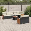 Image de vidaXL Salon de Jardin avec Coussins 9 pcs, Canapés de Terrasse, Ensemble de Meubles de Patio, Mobilier d'Extérieur, Noir 3227834
