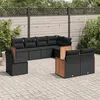 Image de vidaXL Salon de Jardin avec Coussins 8 pcs, Canapés de Terrasse, Ensemble de Meubles de Patio, Mobilier d'Extérieur, Noir 3227840