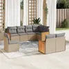 Image de Salon de jardin modulable VIDAXL resine tressee beige 8 pieces x 59 x 69 8 personnes