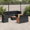 Image de vidaXL Salon de Jardin avec Coussins 9 pcs, Canapés de Terrasse, Ensemble de Meubles de Patio, Mobilier d'Extérieur, Noir 3227847