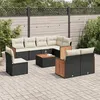 Image de vidaXL Salon de Jardin avec Coussins 9 pcs, Canapés de Terrasse, Ensemble de Meubles de Patio, Mobilier d'Extérieur, Noir 3227848