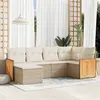 Image de Salon de jardin modulable VIDAXL rotin beige 6 pieces x 59 x 69 6 personnes