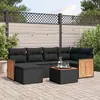 Image de vidaXL Salon de Jardin avec Coussins 7 pcs, Canapés de Terrasse, Ensemble de Meubles de Patio, Mobilier d'Extérieur, Noir 3227861