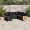 Image de vidaXL Salon de Jardin avec Coussins 7 pcs, Canapés de Terrasse, Ensemble de Meubles de Patio, Mobilier d'Extérieur, Noir 3227882