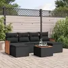 Image de vidaXL Salon de Jardin avec Coussins 7 pcs, Canapés de Terrasse, Ensemble de Meubles de Patio, Mobilier d'Extérieur, Noir 3227903