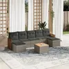 Image de vidaXL Salon de Jardin avec Coussins 8 pcs, Canapés de Terrasse, Ensemble de Meubles de Patio, Mobilier d'Extérieur, Gris 3227922
