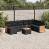 Image de vidaXL Salon de Jardin avec Coussins 9 pcs, Canapés de Terrasse, Ensemble de Meubles de Patio, Mobilier d'Extérieur, Noir 3227931