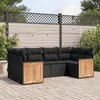 Image de vidaXL Salon de Jardin avec Coussins 6 pcs, Canapés de Terrasse, Ensemble de Meubles de Patio, Mobilier d'Extérieur, Noir 3227938