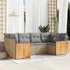 Image de vidaXL Salon de Jardin avec Coussins 6 pcs, Canapés de Terrasse, Ensemble de Meubles de Patio, Mobilier d'Extérieur, Beige 3227942