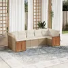 Image de Salon de jardin modulable VIDAXL beige 6 personnes 7 pieces 62 x 59 x 69 cm resine tressee