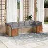Image de vidaXL Salon de Jardin avec Coussins 7 pcs, Canapés de Terrasse, Ensemble de Meubles de Patio, Mobilier d'Extérieur, Beige 3227949