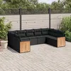 Image de vidaXL Salon de Jardin avec Coussins 9 pcs, Canapés de Terrasse, Ensemble de Meubles de Patio, Mobilier d'Extérieur, Noir 3227952