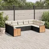 Image de vidaXL Salon de Jardin avec Coussins 9 pcs, Canapés de Terrasse, Ensemble de Meubles de Patio, Mobilier d'Extérieur, Noir 3227953