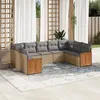 Image de vidaXL Salon de Jardin avec Coussins 9 pcs, Canapés de Terrasse, Ensemble de Meubles de Patio, Mobilier d'Extérieur, Beige 3227956