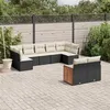 Image de vidaXL Salon de Jardin avec Coussins 9 pcs, Canapés de Terrasse, Ensemble de Meubles de Patio, Mobilier d'Extérieur, Noir 3227967