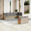Image de vidaXL Salon de Jardin avec Coussins 9 pcs, Canapés de Terrasse, Ensemble de Meubles de Patio, Mobilier d'Extérieur, Beige 3227970