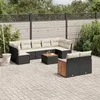 Image de vidaXL Salon de Jardin avec Coussins 10 pcs, Canapés de Terrasse, Ensemble de Meubles de Patio, Mobilier d'Extérieur, Noir 3227974