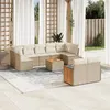 Image de Salon de jardin modulable VIDAXL rotin beige 10 pieces x 59 x 69 9 personnes
