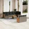 Image de Salon de jardin modulable VIDAXL resine tressee gris 10 pieces x 59 x 69 9 personnes