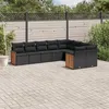 Image de vidaXL Salon de Jardin avec Coussins 9 pcs, Canapés de Terrasse, Ensemble de Meubles de Patio, Mobilier d'Extérieur, Noir 3227980