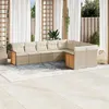 Image de Salon de jardin - vidaXL - 9 pcs - résine tressée - coussins amovibles - beige