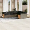 Image de vidaXL Salon de Jardin avec Coussins 9 pcs, Canapés de Terrasse, Ensemble de Meubles de Patio, Mobilier d'Extérieur, Gris 3227985