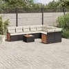 Image de vidaXL Salon de Jardin avec Coussins 10 pcs, Canapés de Terrasse, Ensemble de Meubles de Patio, Mobilier d'Extérieur, Noir 3227988