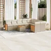 Image de Salon de jardin modulable vidaxl beige 9 personnes resine tressee 62 x 62 x 69 cm 10 pieces