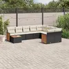Image de vidaXL Salon de Jardin avec Coussins 10 pcs, Canapés de Terrasse, Ensemble de Meubles de Patio, Mobilier d'Extérieur, Noir 3227995
