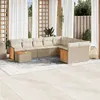 Image de Vidaxl Salon de jardin modulaire Lot de 10 pieces resine tressee beige 9 personnes 62x62x69 cm