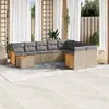 Image de Salon de jardin modulable vidaxl resine tressee beige 10 pieces 62 x 62 x 69 cm 9 personnes