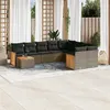 Image de Salon de jardin modulable VIDAXL rotin gris 10 pieces x 59 x 69 9 personnes