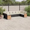 Image de vidaXL Salon de Jardin avec Coussins 10 pcs, Canapés de Terrasse, Ensemble de Meubles de Patio, Mobilier d'Extérieur, Noir 3228002