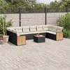 Image de Salon de jardin modulable Vidaxl resine tressee noir 11 pieces x 59 x 69 12 personnes
