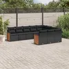 Image de vidaXL Salon de Jardin avec Coussins 10 pcs, Canapés de Terrasse, Ensemble de Meubles de Patio, Mobilier d'Extérieur, Noir 3228015