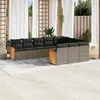 Image de vidaXL Salon de Jardin avec Coussins 10 pcs, Canapés de Terrasse, Ensemble de Meubles de Patio, Mobilier d'Extérieur, Gris 3228020