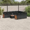 Image de vidaXL Salon de Jardin avec Coussins 11 pcs, Canapés de Terrasse, Ensemble de Meubles de Patio, Mobilier d'Extérieur, Noir 3228022