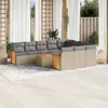Image de Salon de jardin modulable VIDAXL rotin beige 11 pieces x 59 x 69 12 personnes
