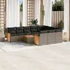 Image de Salon de jardin modulable Vidaxl rotin gris 11 pieces x 59 x 69 11 personnes
