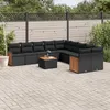 Image de vidaXL Salon de Jardin avec Coussins 11 pcs, Canapés de Terrasse, Ensemble de Meubles de Patio, Mobilier d'Extérieur, Noir 3228036