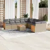 Image de Salon de jardin modulable VIDAXL resine tressee 11 pieces beige 62 x 59 x 69 cm 12 personnes