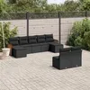 Image de vidaXL Salon de Jardin avec Coussins 9 pcs, Canapés de Terrasse, Ensemble de Meubles de Patio, Mobilier d'Extérieur, Noir 3228050