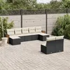 Image de vidaXL Salon de Jardin avec Coussins 9 pcs, Canapés de Terrasse, Ensemble de Meubles de Patio, Mobilier d'Extérieur, Noir 3228051