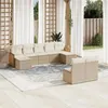 Image de Salon de jardin modulable vidaxl resine tressee 9 pieces beige 62 x 55 x 69 cm 9 personnes