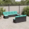 Image de Salon de jardin modulable GENERIQUE noir resine tressee 10 pieces 62 x 55 x 69 cm